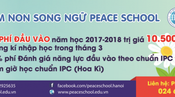 PEACE SCHOOL ƯU ĐÃI TUYỂN SINH MÙA XUÂN